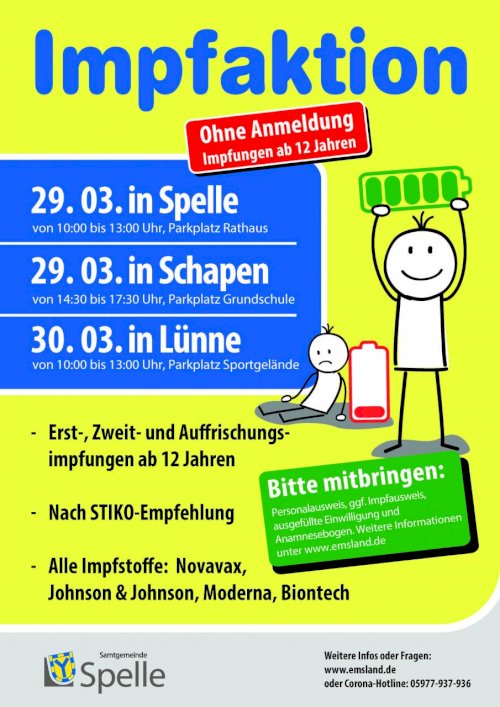 Impfaktion ohne Anmeldung in Lünne