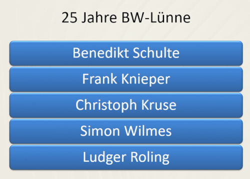 25 Jahre Blau Weiß Lünne