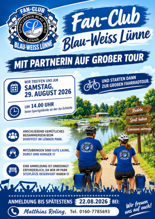 Fahrradtour -  Fan-Club Blau-Weiss Lünne