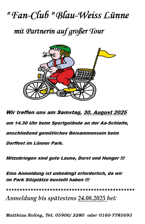 Fan-Club Blau-Weiss Lünne mit Partnerin auf großer Tour