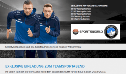 EXKLUSIVE EINLADUNG ZUM TEAMSPORTABEND