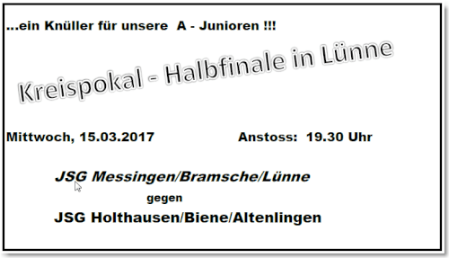 Kreispokal - Halbfinale in Lünne