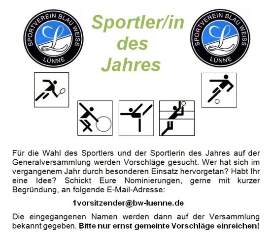 Sportler/in des Jahres